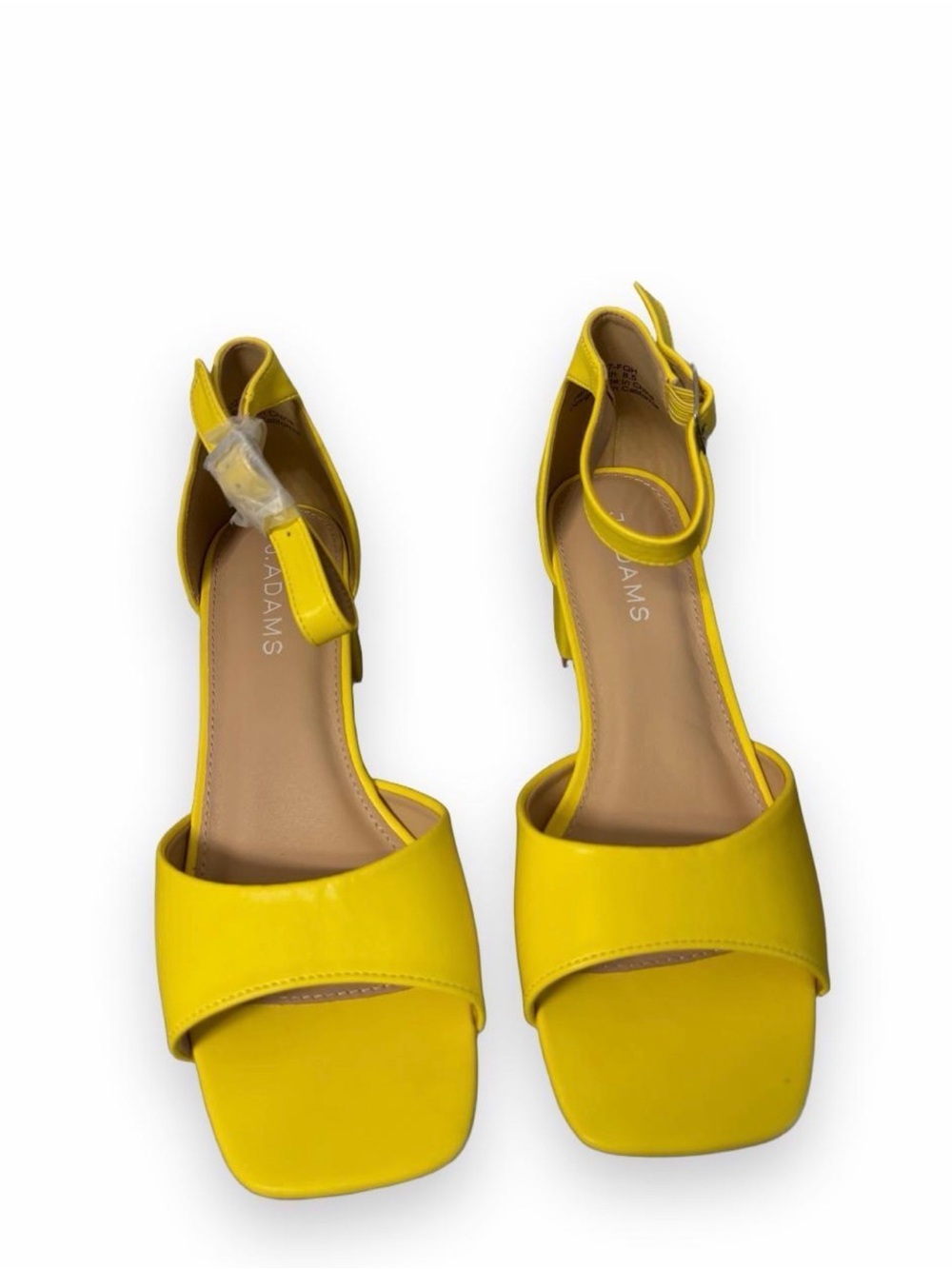 J. Adams Yellow Ankle-Strap Block Heel Sandals